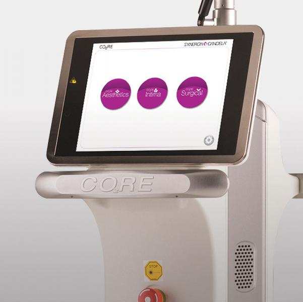 CO2RE Intima Treatment System CO2RE Intima treatment system for energy-based gynecological health against gray background.